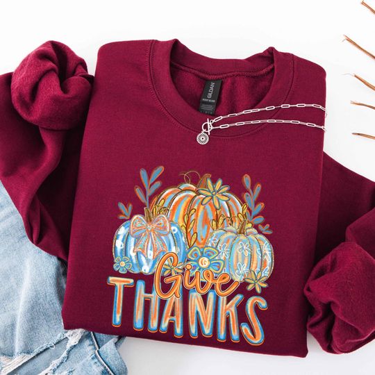 Discover Give Thanks to the Lord Christian Sweatshirt, Fall Thanksgiving Jesus Faith Sweatshirt