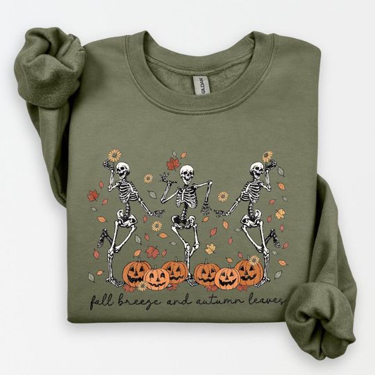 Discover Skeleton Thanksgiving Sweatshirt, Halloween Skull Sweatshirt, Funny Pumpkin Sweatshirt, Thankful Sweatshirt, Hello Autumn Shirt