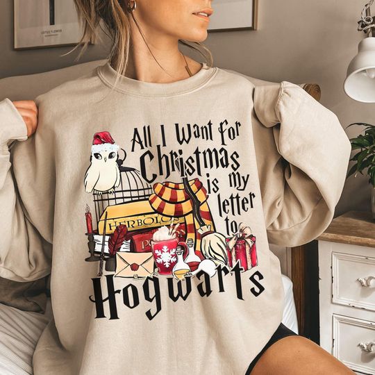 All I Want For Christmas Is My Hogwarts Letter Sweatshirt | Cozy Holiday Sweater | Gift for Potterhead | Cute Xmas Crewneck