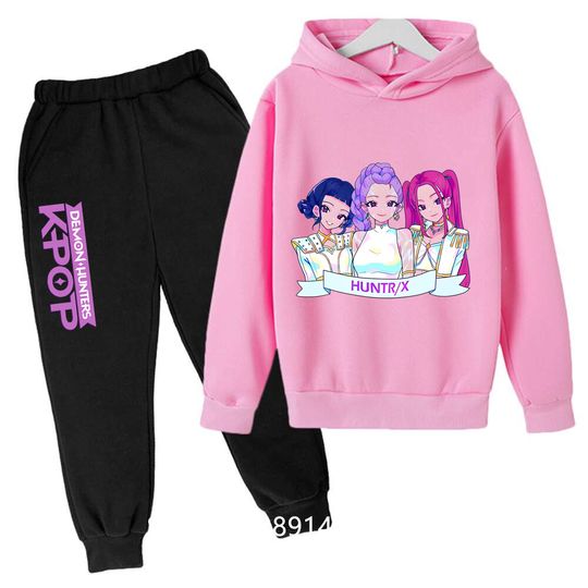 Kids Autumn Kpop Demon Hunters Hoodie Jogger