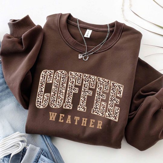 Discover Retro Coffee Weather Sweatshirt, Fall Coffee Lover Gift, Cute Fall Sweatshirt, Pumpkin Spice Shirt, Thanksgiving Shirt, Fall Graphic Tee