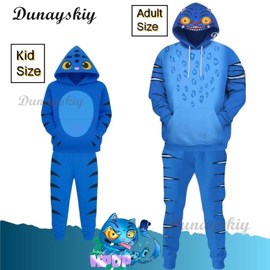 Discover Kid/Adult Kpop Demon Hunter Tiger Costume Hoodie Jogger Kpop Demon Hunter Cosplay 3D Hoodie Halloween Costume Hoodies