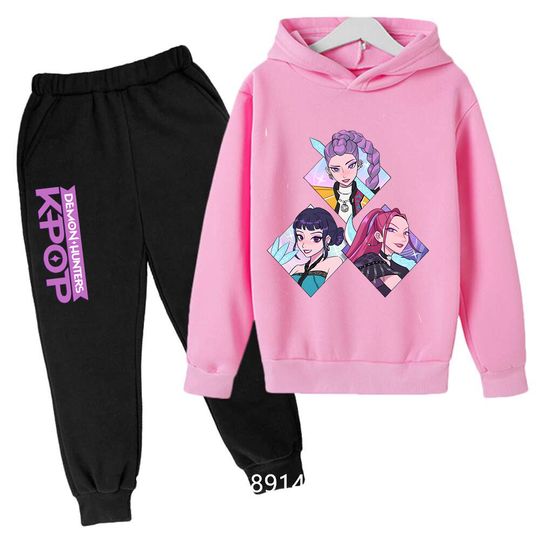 Discover Kids Autumn Kpop Demon Hunters Hoodie Jogger