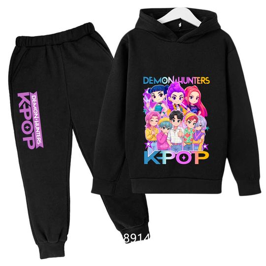 2025 Sportswear Boys Girls Kids Kpop Demon Hunters Hoodie Jogger