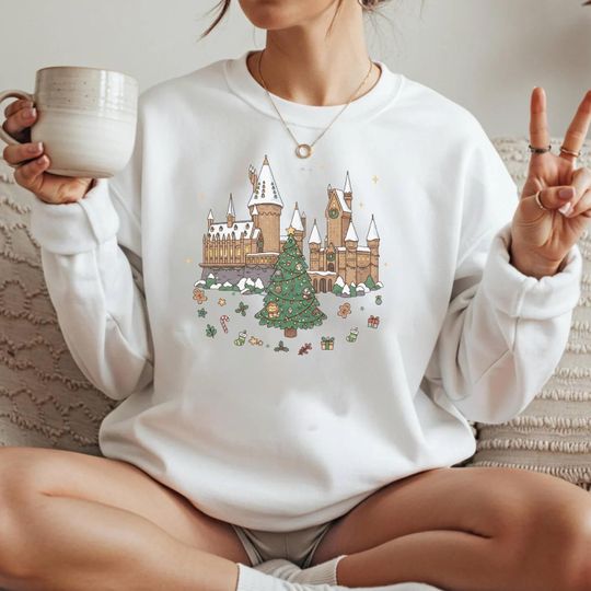 Wizard School Christmas Sweatshirt, Fantasy Magic Holiday Sweater, School of Witchcraft Top