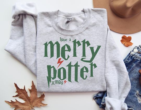 Discover Merry Potter Christmas Sweater: Wizarding World Holiday Tee