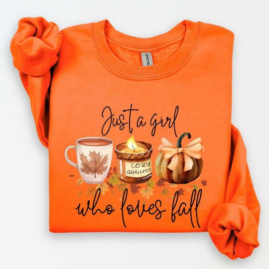 Discover Just A Girl Who Loves Fall Sweatshirt, Fall Sweatshirt, Football Mom Sweatshirt