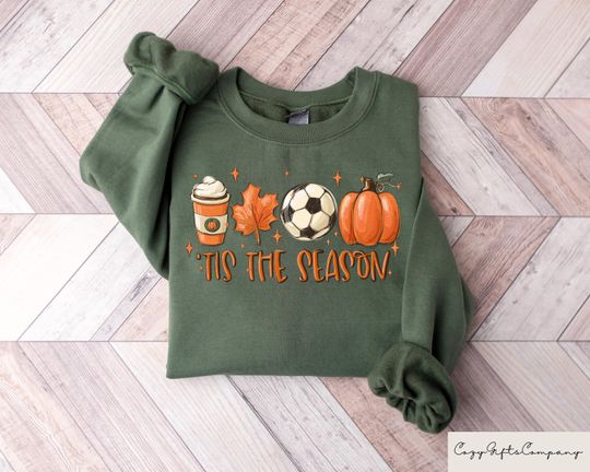 Discover Tis' The Season Fall Sweatshirt, Soccer Season Sweatshirt, Gift for Soccer Lover