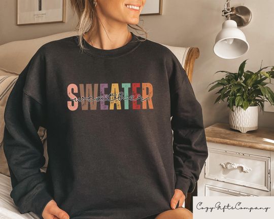 Discover Sweater Weather Sweatshirt, Cozy Sweatshirt, Fall Gift, Retro Fall Crewneck