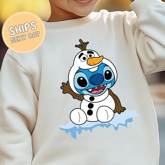 Discover Kids Stitch Christmas Sweatshirt Cozy Disney Stitch in Olaf Sweatshirt Kids Christmas Disney Trip Xmas Sweatshirt Stitch Christmas Gift