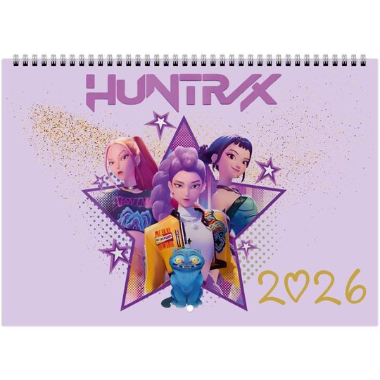 Kpop Demon Hunter Calendar/Saja Boys | 2026 Calendar | Kpop Gift | Gift for Daughter | Huntrix | Saja Boys | Kpop Hunters,A4 Horizontal,