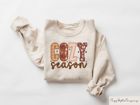 Cozy Season Sweatshirt: Retro Fall Graphic Tee, Thanksgiving Gift