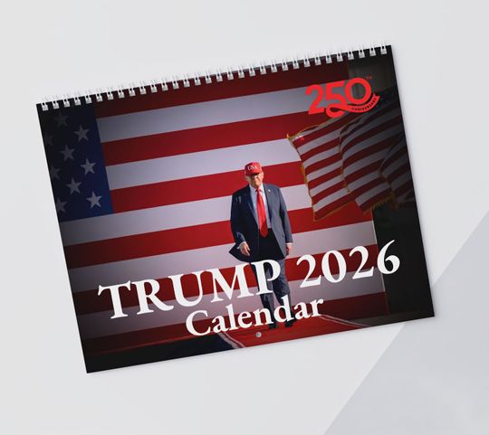 Discover Trump 2026 Wall Calendar - Republican Gift - MAGA Fan - 250th Anniversary Calendar, USA Gift for Him Her Conservative Planner, Patriotic