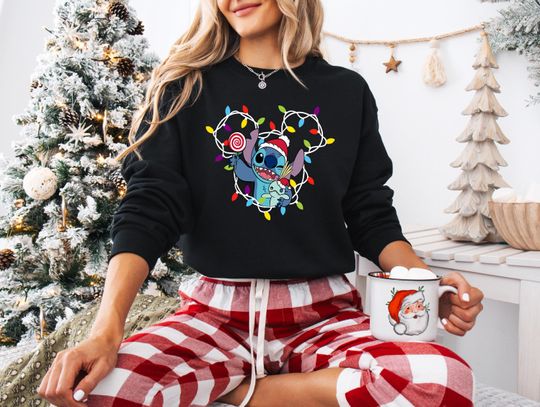 Discover Stitch Christmas Sweatshirt, Stitch And Lilo Sweatshirt, Disney Christmas Sweater, Disney Stitch Sweatshirt, Christmas Gift, Disney Hoodie