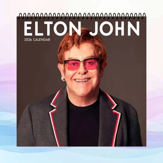 Elton John 2026 Calendar, Music Legend Wall Calendar, Pop Icon Art Poster