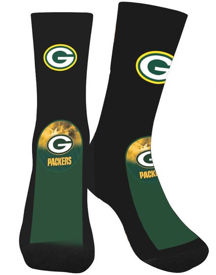 football FOOTBALL TEAMS Green Bay Packers Check Dress Socks Men One Size Fits Most