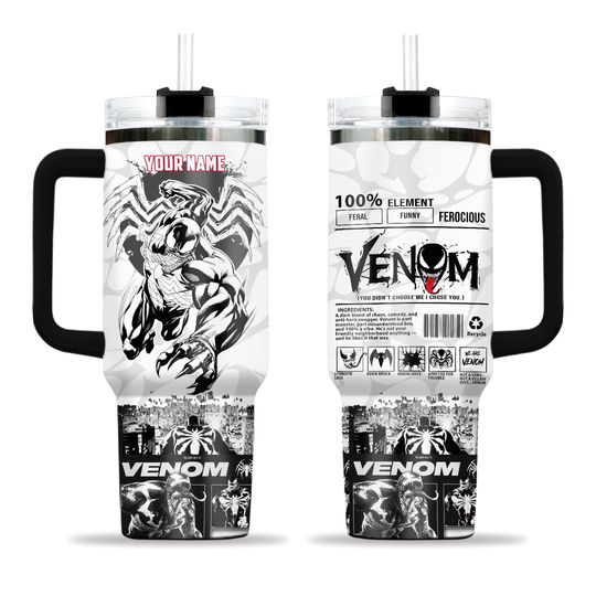 Custom Venom Tumbler 40 Oz, Anti Superhero Tumbler Cup, Movie Coffee Tumbler, Eddie Brock Tumbler, Symbiote Spider Insulated Tumbler
