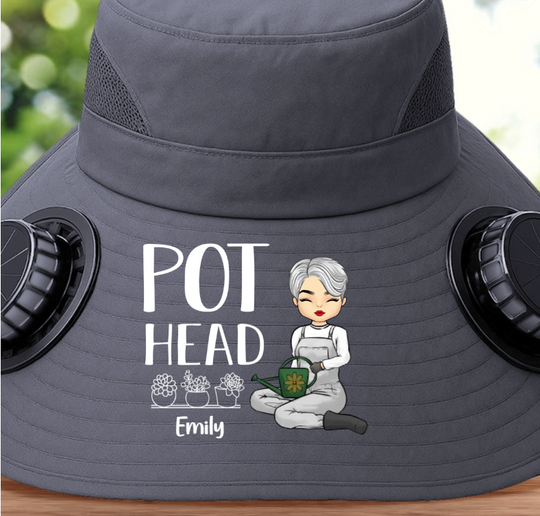 Custom Hat With Fans Solar Power - Personalized Garden Gifts For Gardeners - Crazy Plant Lady Vibes