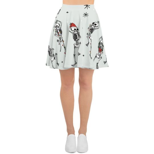 Discover Holiday Skeletons Skater Skirt, Women's Skater Skirt