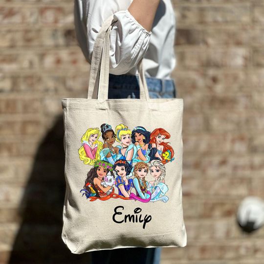 Discover Custom Disney Princess Squad tote bag Disney Cute tote bag, Disney tote bag Disney Vacation tote bag, Disney Princess Personalized Tote Bag