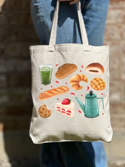 Discover Yummy Things Tote Bag, Cute Delicious Tote Bag, Gift Tote, Grocery Tote Bag, Casual Canvas Tote Bag, Women Shoulder Bag, Cute Tote Bag