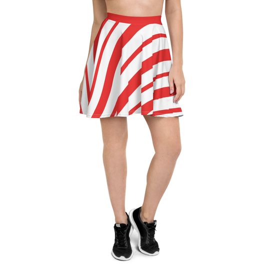 Peppermint Stick Skater Skirt, Women's Skater Skirt
