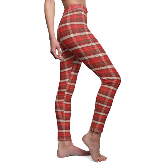 Discover Red Plaid Leggings