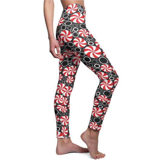 Discover Red Peppermint Abstract Leggings