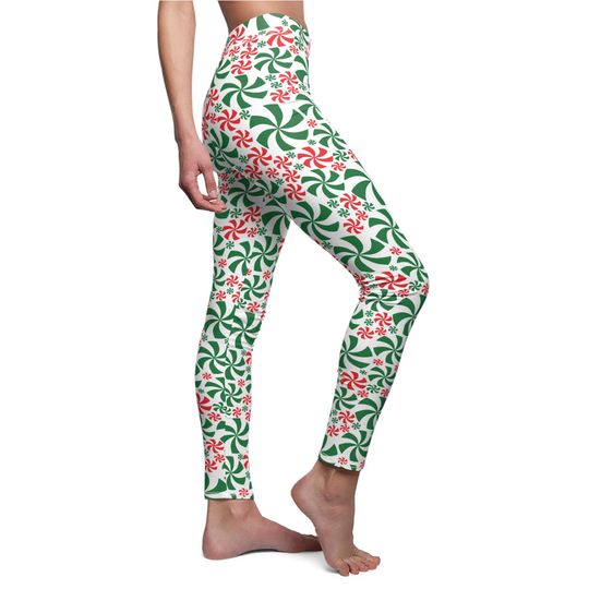 Discover Green and Red Peppermint Leggings