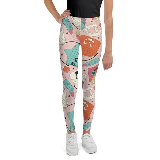 Discover Vintage Halloween Buckets Youth Leggings, Gift For Women