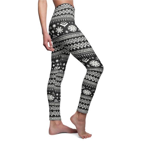 Discover Christmas Sweater Pattern Leggings