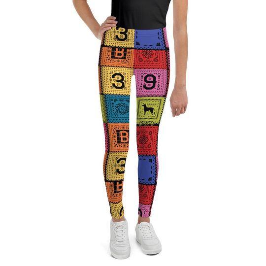 Discover Poco Loco Papel Picado Youth Leggings- Bounding, Cosplay, Costume