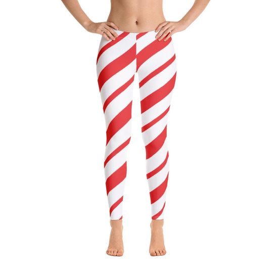 Peppermint Stick Leggings, Gift For Women