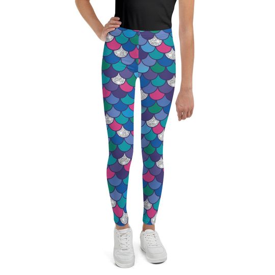 Rainbow Scales Youth Leggings, Gift For Women