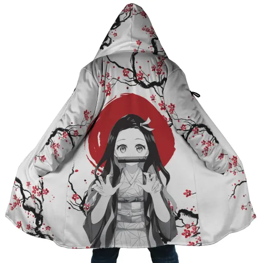 Neko Kamado Cherry Blossom Hoodie Cloak - Demon Dream Coat