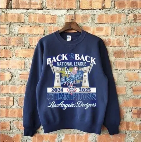 Discover 2025 National League Champions LA Dodgers Back 2 Back Sweatshirt AN61425