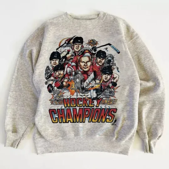Discover NHL 90’s New Jersey Devils Champions Caricature  Sweatshirt AN60957