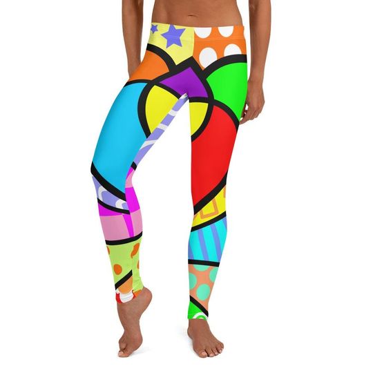 Discover Offbeat Leggings ~ Women's Cozy Wear Colorful Whimsical Bold Abstract Stretch Tight Pants | Costume Toddler Party Clown Halloween Theater