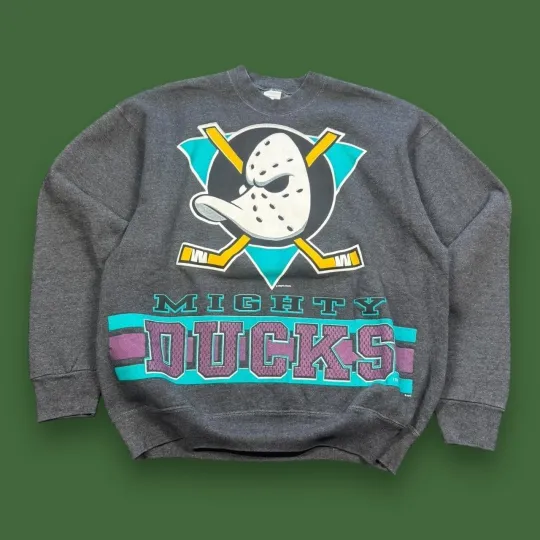 Vintage 1990s Salem Mighty Ducks NHL Dark Heather Sweatshirt