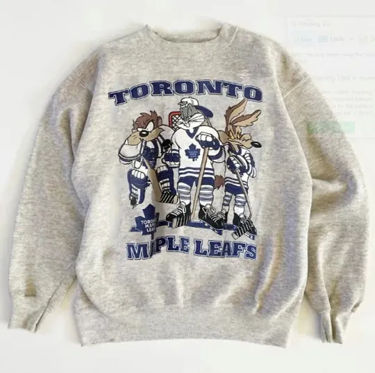 Toronto Maple Leafs Looney Tunes Vintage NHL ash Sweatshirt