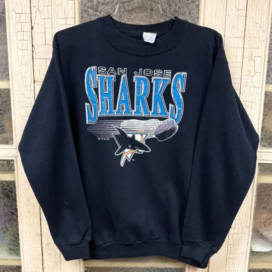 Discover Vintage San Jose Sharks Crewneck Sweatshirt Black