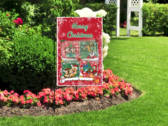 Discover Mickey & Gang Merry Christmas Garden Flag