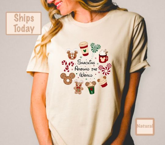 Discover Mouse and Friends Snacking Around the World T-Shirt, Christmas Mouse Shirts