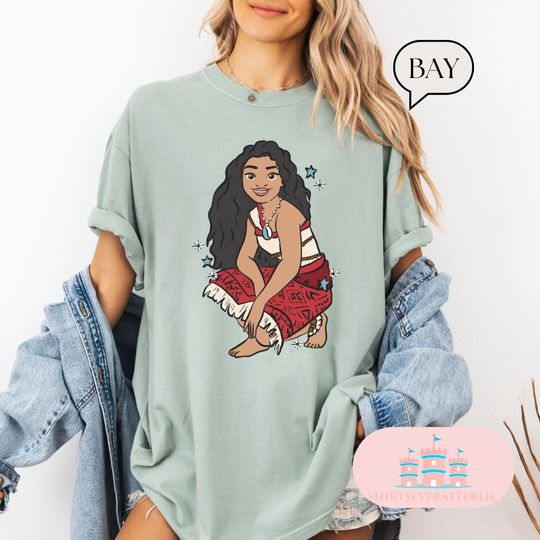 Discover Comfort Color Disney Moana Birthday Shirt for Girls, Princess Outfit with Hei Hei & Maui