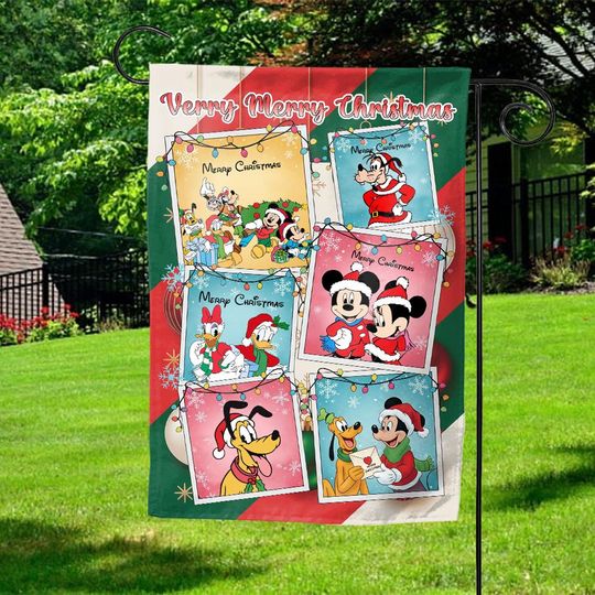 Discover Merry Christmas Garden Flag, Christmas Decor Home, Disney Mickey Christmas Flag,Christmas Decor,Xmas Garden Flag,Holiday Flag