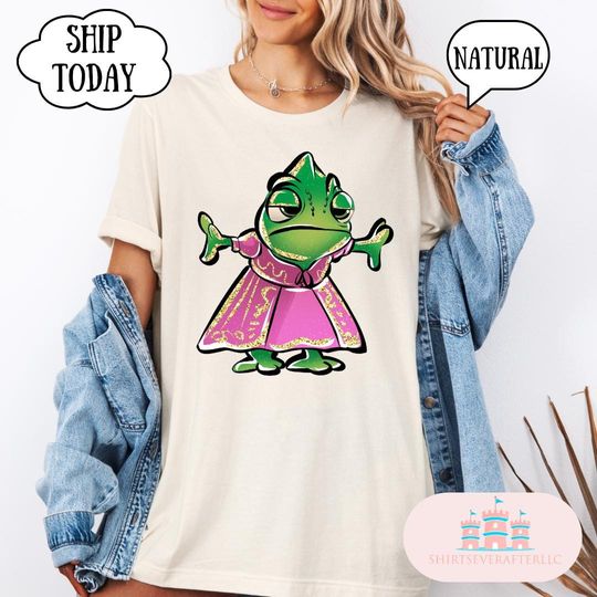 Discover Retro Disney Tangled Pascal T-Shirt with Floral Rapunzel & Family Designs