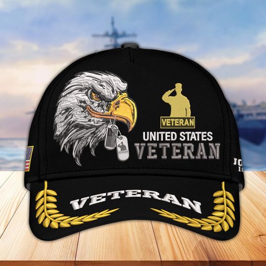 Discover Veterans Caps - Eagle Veteran Hat, Military Ball Caps, Patriotic Hats For Dad, Retirement Gifts, Military Gifts For Men
