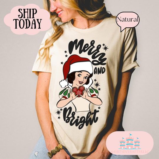 Discover Retro Disney Christmas Sweatshirt with Princess Characters, Cute Disney Holiday T-Shirt