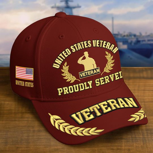 Discover Veterans Hats - Custom Military Hats For Men, Gift For Veteran, Patch Design, Adjustable Baseball Cap