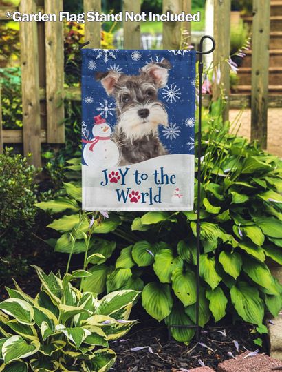 Discover Christmas Snowflakes Miniature Schnauzer Garden Flag, Exclusive Premium Fabric, Christmas, Winter